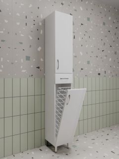 Пенал Style Line Эко Стандарт 30 ЛС-00002328 с бельевой корзиной белый